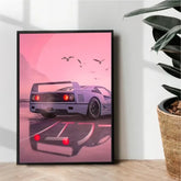 ferrari F40 x Birds cute poster - wall art